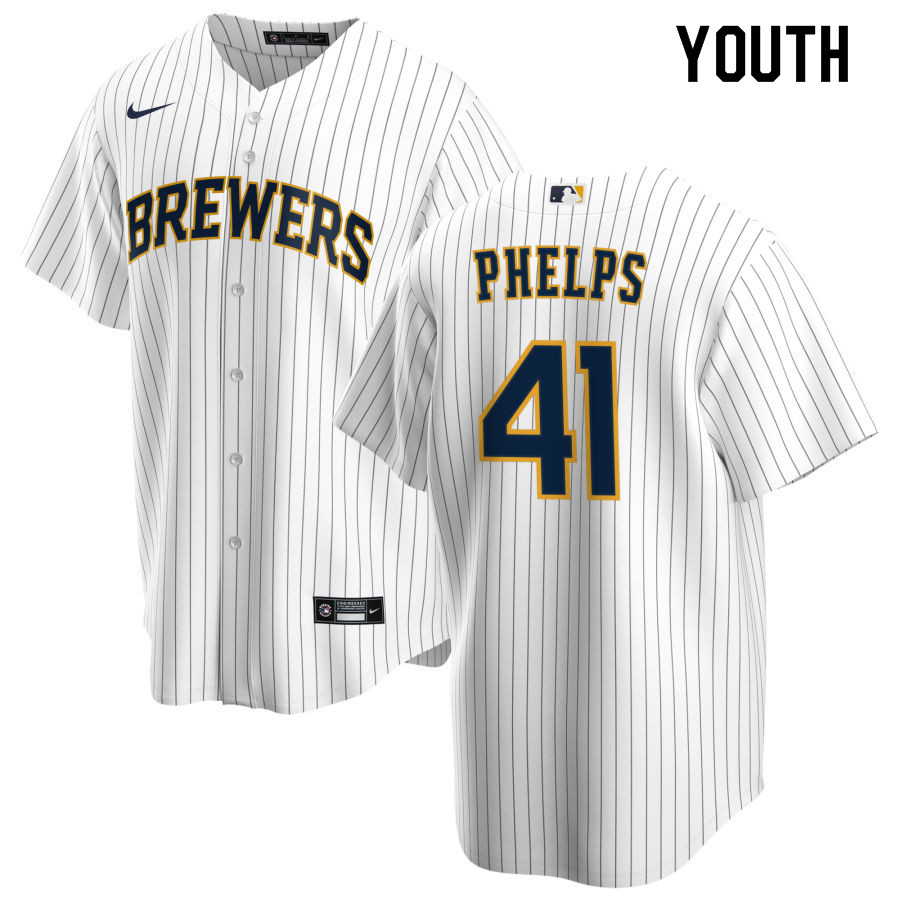 Nike Youth #41 David Phelps Milwaukee Brewers Baseball Jerseys Sale-White